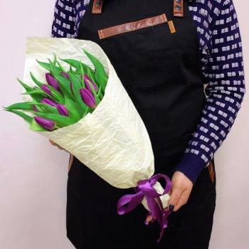 Букет Фиолетовый тюльпан 15 шт Артикул: 176115