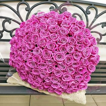 Букет Розовые розы Эквадор 101 шт (50 см) (код товара  176056)